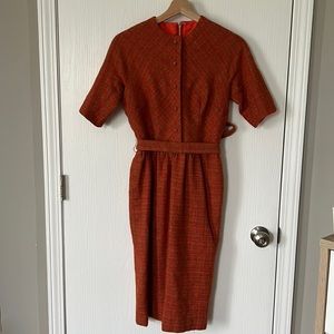 Tweed plaid orange dress size Xs